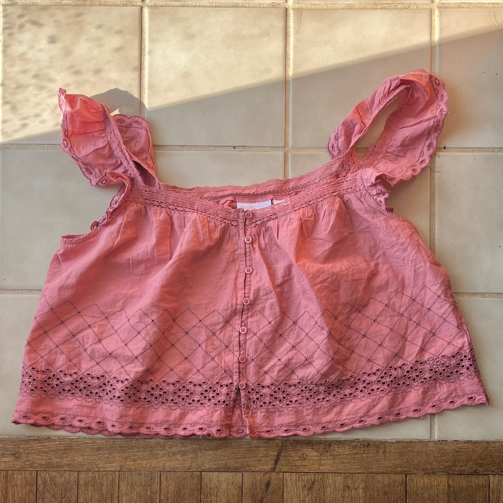 SHABBY CHIC 100% Cotton Lacey Flowy BOHO Chic top, Cottage core, whimsical